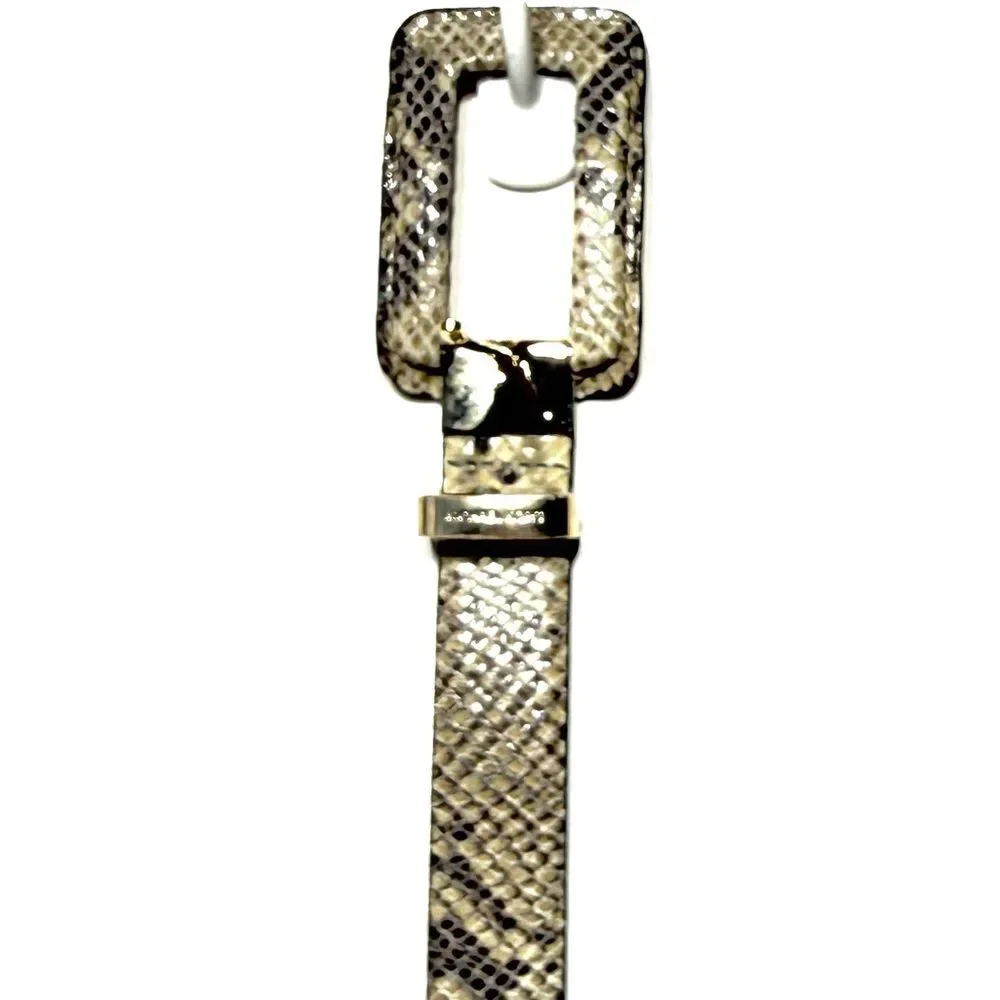 Michael Michael Kors Genuine Leather Snake Belt in Small